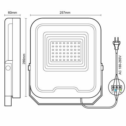 LED Schijnwerper PROFI LED/100W/180-265V 5000K IP65