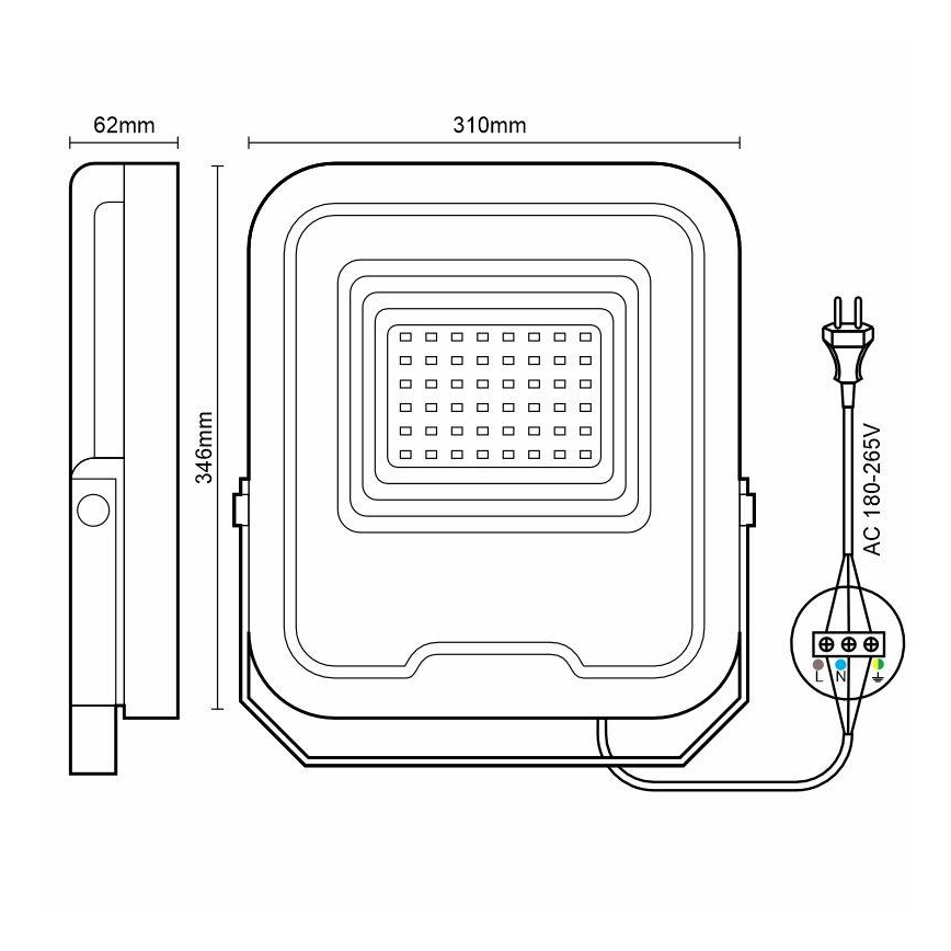 LED Schijnwerper PROFI LED/200W/180-265V 5000K IP65