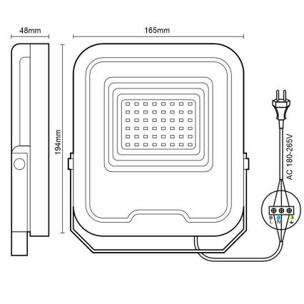 LED Schijnwerper PROFI LED/30W/180-265V 5000K IP65