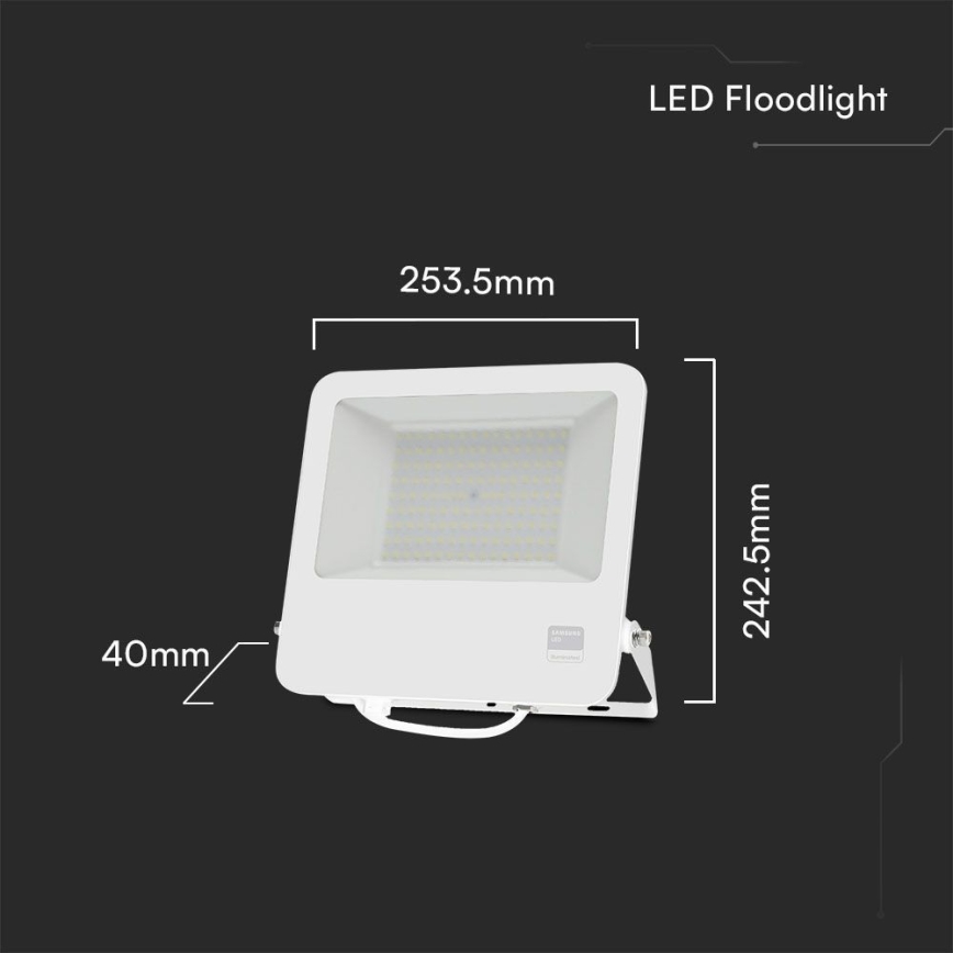 LED Schijnwerper SAMSUNG CHIP LED/100W/230V 6400K IP65 wit
