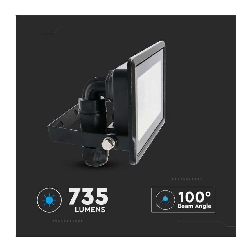 LED Schijnwerper SAMSUNG CHIP LED/10W/230V IP65 6500K zwart