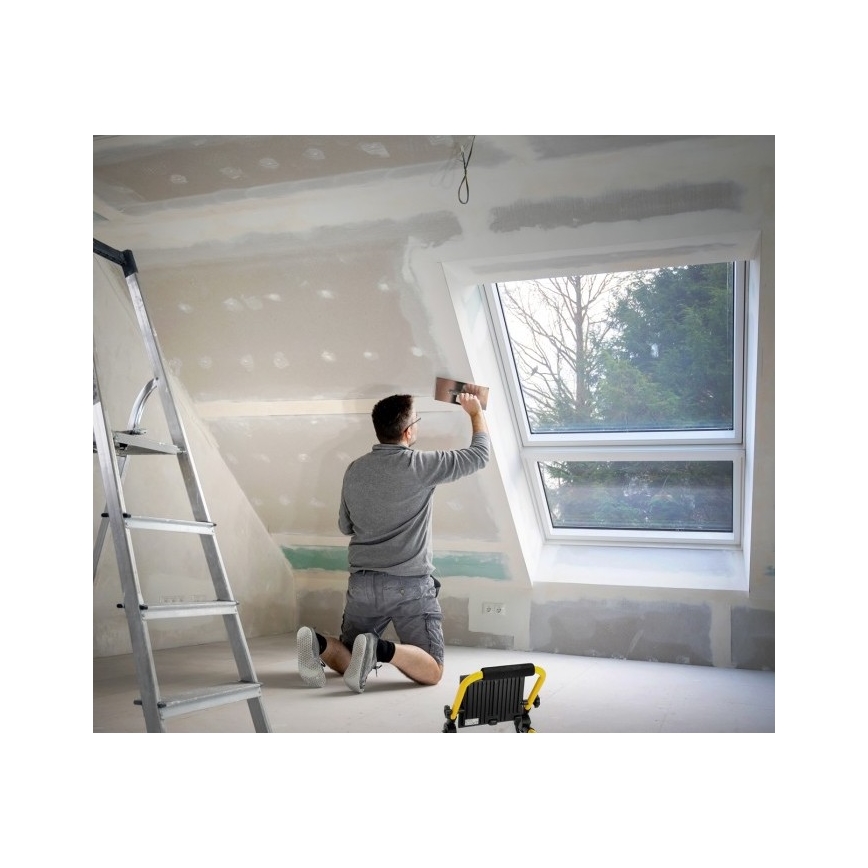 LED Schijnwerper TIGRA LED/100W/4000K IP54 zwart/geel