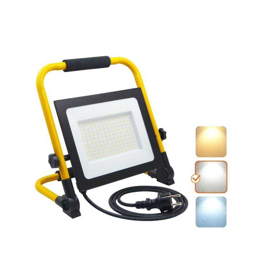 LED Schijnwerper TIGRA LED/100W/4000K IP54 zwart/geel