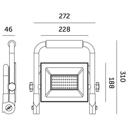 LED Schijnwerper TIGRA LED/100W/4000K IP54 zwart/geel