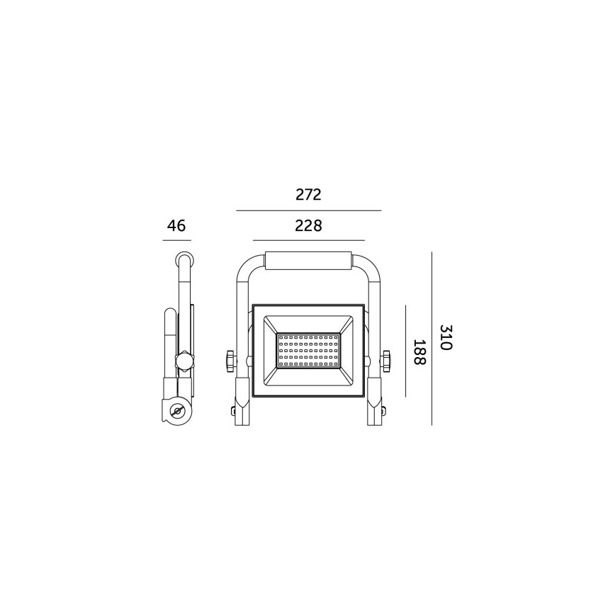 LED Schijnwerper TIGRA LED/100W/4000K IP54 zwart/geel
