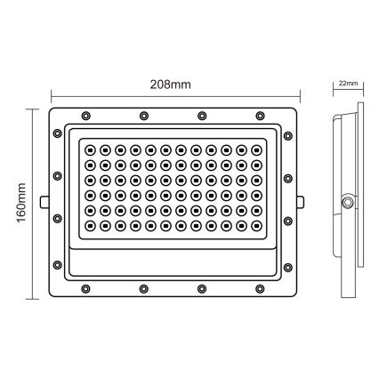 LED Schijnwerper voor buiten LED/100W/230V 5000K IP65 grijs