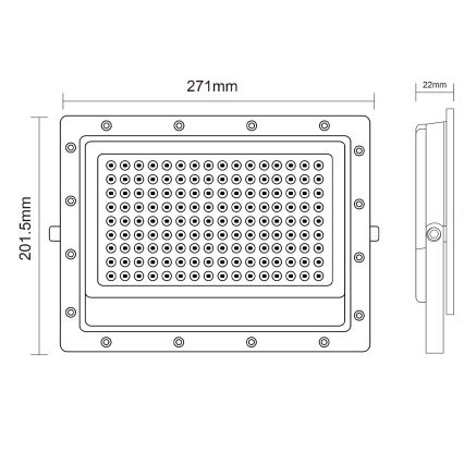 LED Schijnwerper voor buiten LED/150W/230V 5000K IP65 grijs