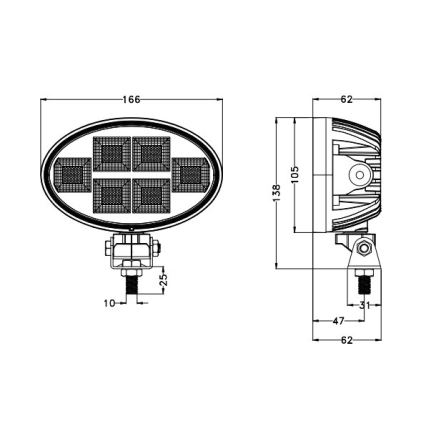 LED Schijnwerper voor de auto BLACK LED/150W/10-30V IP69 5700K ovaal