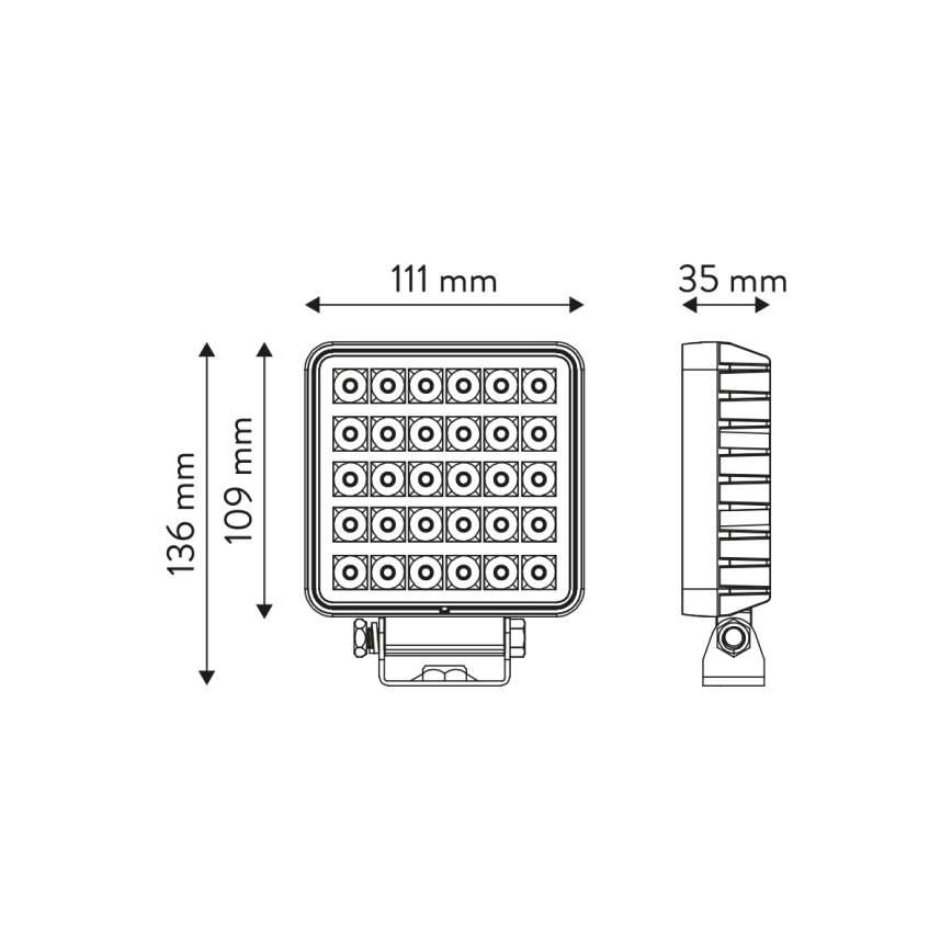 LED Schijnwerper voor de auto BLACK LED/30W/10-30V IP69 5700K hoekig