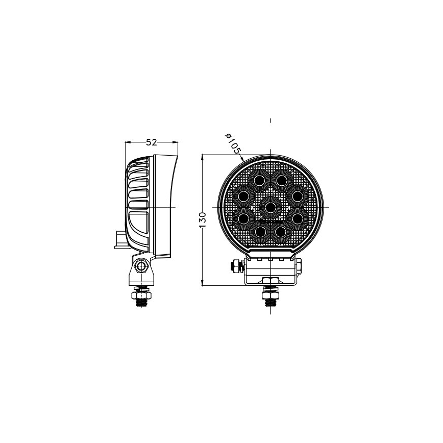 LED Schijnwerper voor de auto BLACK LED/36W/10-30V IP69 5700K rond