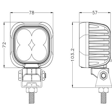 LED Schijnwerper voor de auto BLACK LED/40W/10-30V IP69 5700K hoekig
