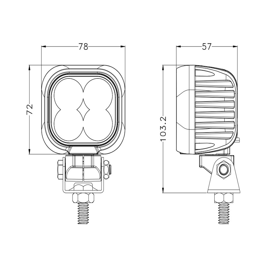 LED Schijnwerper voor de auto BLACK LED/40W/10-30V IP69 5700K hoekig
