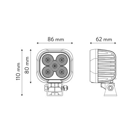 LED Schijnwerper voor de auto BLACK LED/50W/10-30V IP69 5700K hoekig