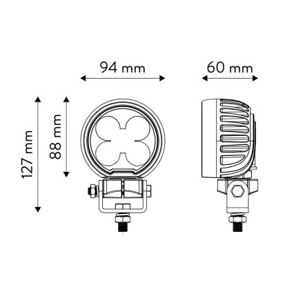 LED Schijnwerper voor de auto BLACK LED/50W/10-30V IP69 5700K rond