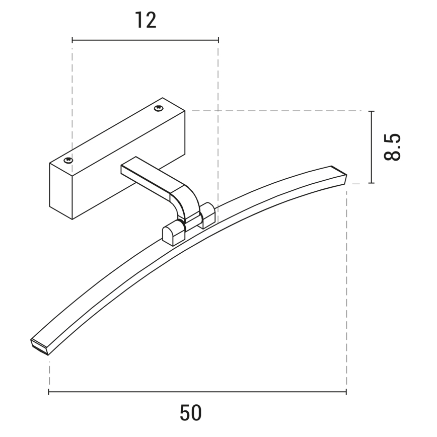 LED Schilderijverlichting LED/10W/230V 4000Κ 50 cm zwart