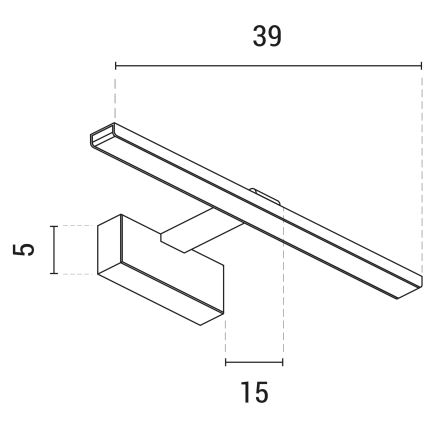 LED Schilderijverlichting LED/9W/230V 3000K 39 cm zwart