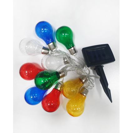 LED Solar buitenshuis ketting 10xLED/1,2V 2,2 m IP44 Meerdere kleuren