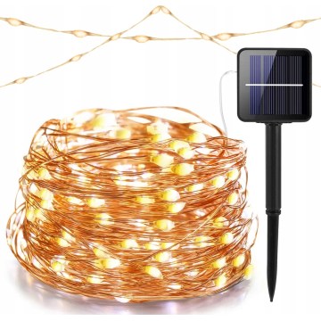 LED solar decoratief lichtsnoer 100xLED/1,2V 800 mAh 7 m IP44 zwart