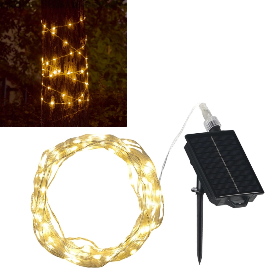 LED Solar Decoratieve lichtsnoer LED/3,7V 1800 mAh 10 m IP44 + afstandsbediening