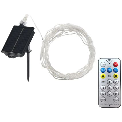 LED Solar Decoratieve lichtsnoer LED/3,7V 1800 mAh 10 m IP44 + afstandsbediening
