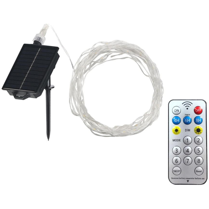 LED Solar Decoratieve lichtsnoer LED/3,7V 1800 mAh 10 m IP44 + afstandsbediening