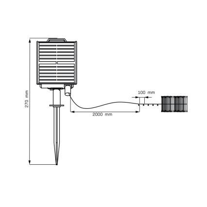 LED Solar Decoratieve lichtsnoer LED/3,7V 1800 mAh 10 m IP44 + afstandsbediening