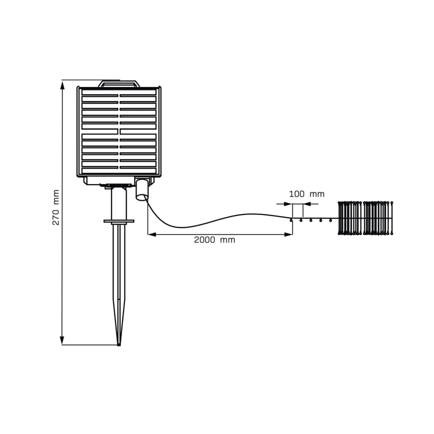 LED Solar Decoratieve lichtsnoer LED/3,7V 1800 mAh 10 m IP44 + afstandsbediening