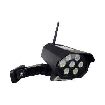 LED Solar dummy beveiligingscamera met sensor LED/3,7V IP44 zwart + afstandsbediening