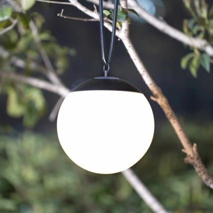 LED Solar hanglamp KIARA LED/1,2V 600 mAh IP44 zwart