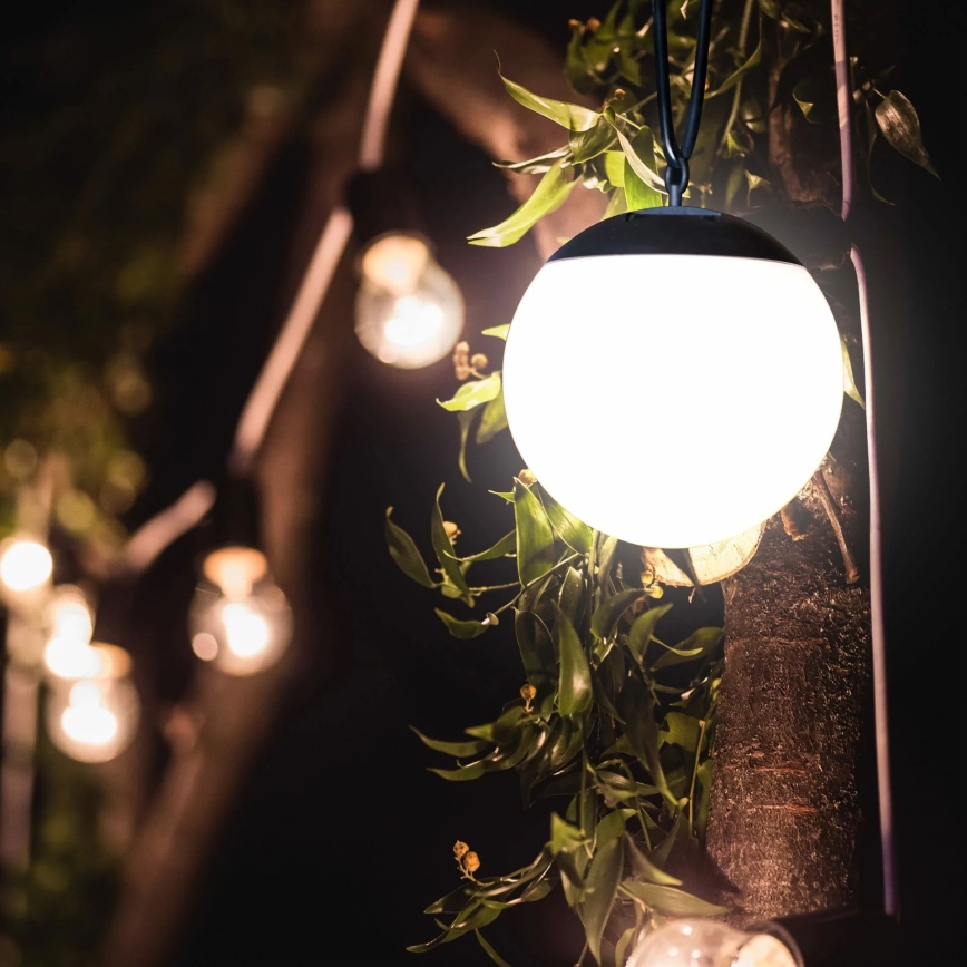 LED Solar hanglamp KIARA LED/1,2V 600 mAh IP44 zwart