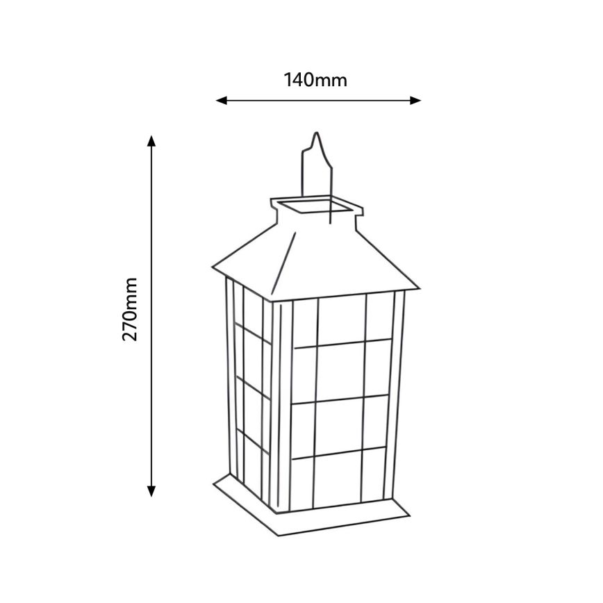 LED Solar hanglamp LED/0,02W/1,2V 1xAA 2700K IP44 200 mAh zwart