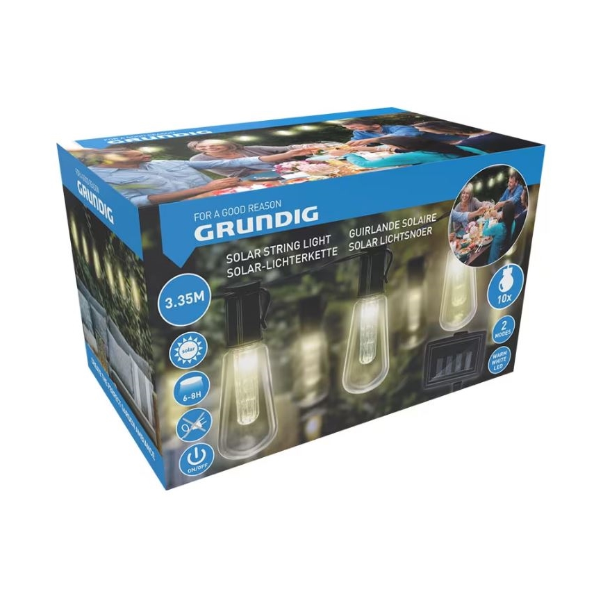 LED Solar ketting 3,35m 10xLED/1,2V