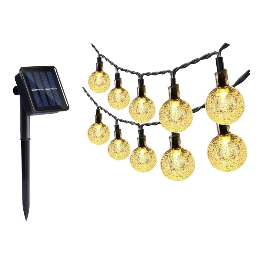 LED Solar ketting 30xLED/0,12W/1,2V 1xAA 3000K IP44 400 mAh