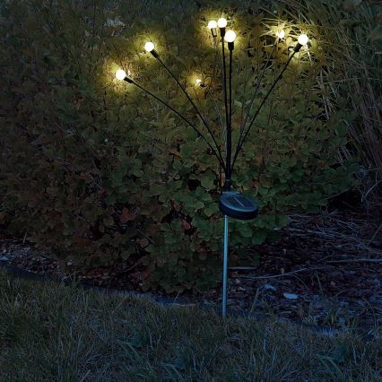 LED Solar lamp FIORINI 8xLED/1,2V 600 mAh IP44 zwart