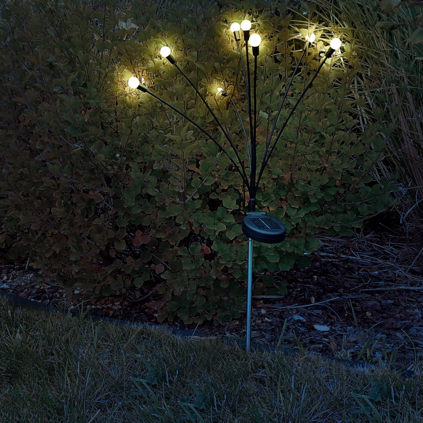 LED Solar lamp FIORINI 8xLED/1,2V 600 mAh IP44 zwart