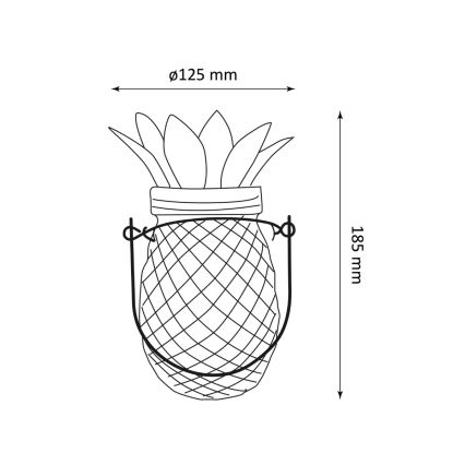 LED Solar lamp JAR LED/1,2V 150 mAh IP44 ananas