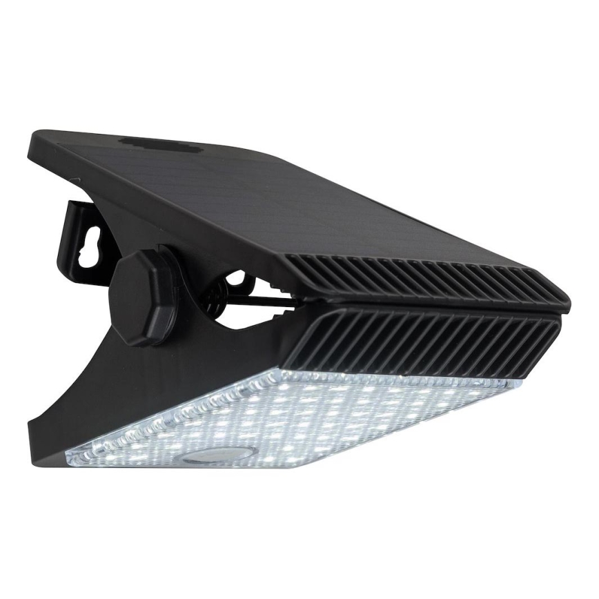 LED Solar lamp met een bewegings- en schemersensor CLIPS LED/4W/1200 mAh 3,7V IP44 zwart
