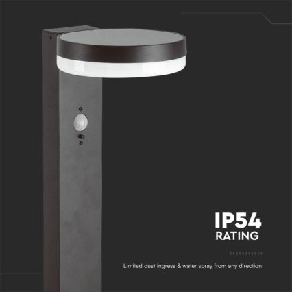 LED Solar lamp met sensor LED/2W/3,7V IP54 3000K 2200 mAh rond zwart