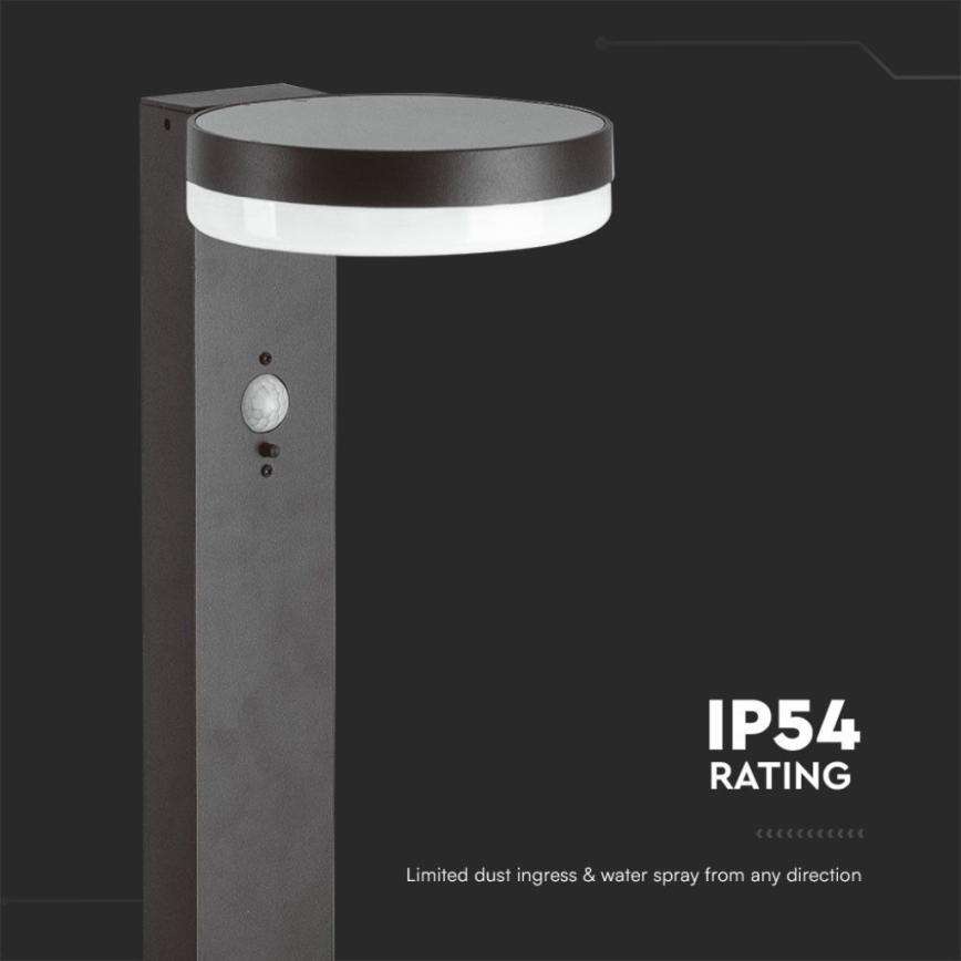 LED Solar lamp met sensor LED/2W/3,7V IP54 3000K 2200 mAh rond zwart