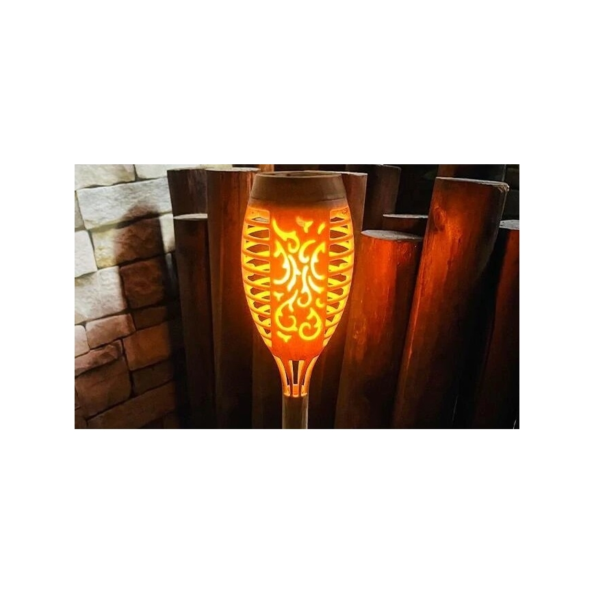 LED Solar lamp MINISPARK BAMBOO LED/1,8W/5,5V IP44 beige