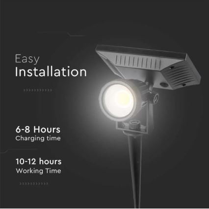 LED Solar lamp SPIKE LED/2W/5,5V IP65 3000K 1200 mAh