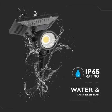 LED Solar lamp SPIKE LED/2W/5,5V IP65 3000K 1200 mAh