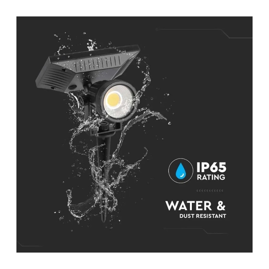 LED Solar lamp SPIKE LED/2W/5,5V IP65 3000K 1200 mAh