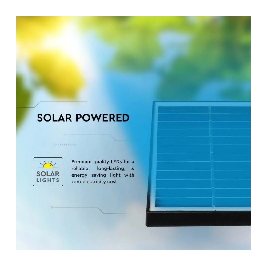 LED Solar lamp SPIKE LED/2W/5,5V IP65 6400K 1200 mAh