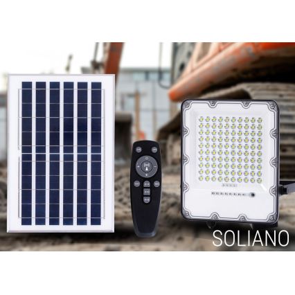 LED Buiten dimbaar zonne- Schijnwerper LED/100W/3,2V 4500K IP65 zwart + afstandsbediening