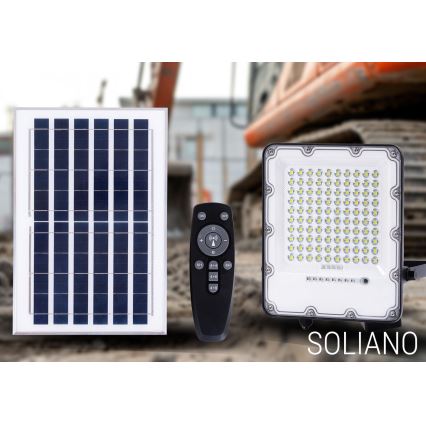 LED Buiten dimbaar zonne- Schijnwerper LED/50W/3,2V 4500K IP65 zwart + afstandsbediening
