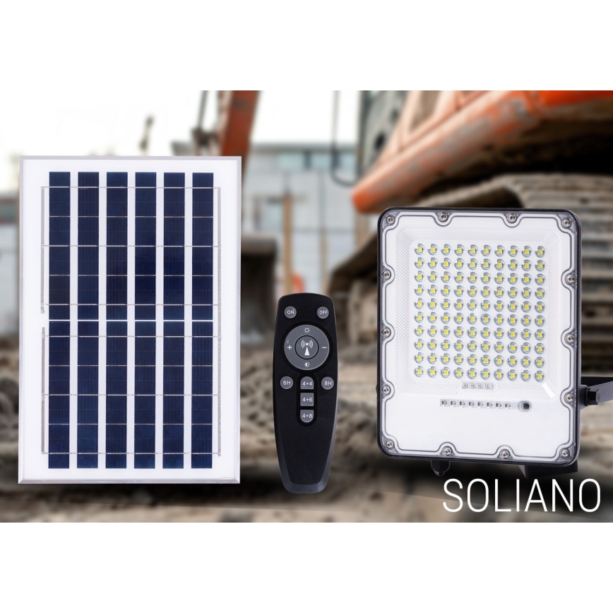 LED Buiten dimbaar zonne- Schijnwerper LED/50W/3,2V 4500K IP65 zwart + afstandsbediening