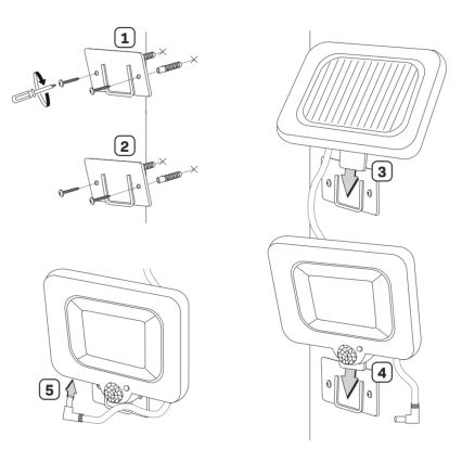 LED Solar schijnwerper met een sensor DUO LED/1W/3.7V IP44