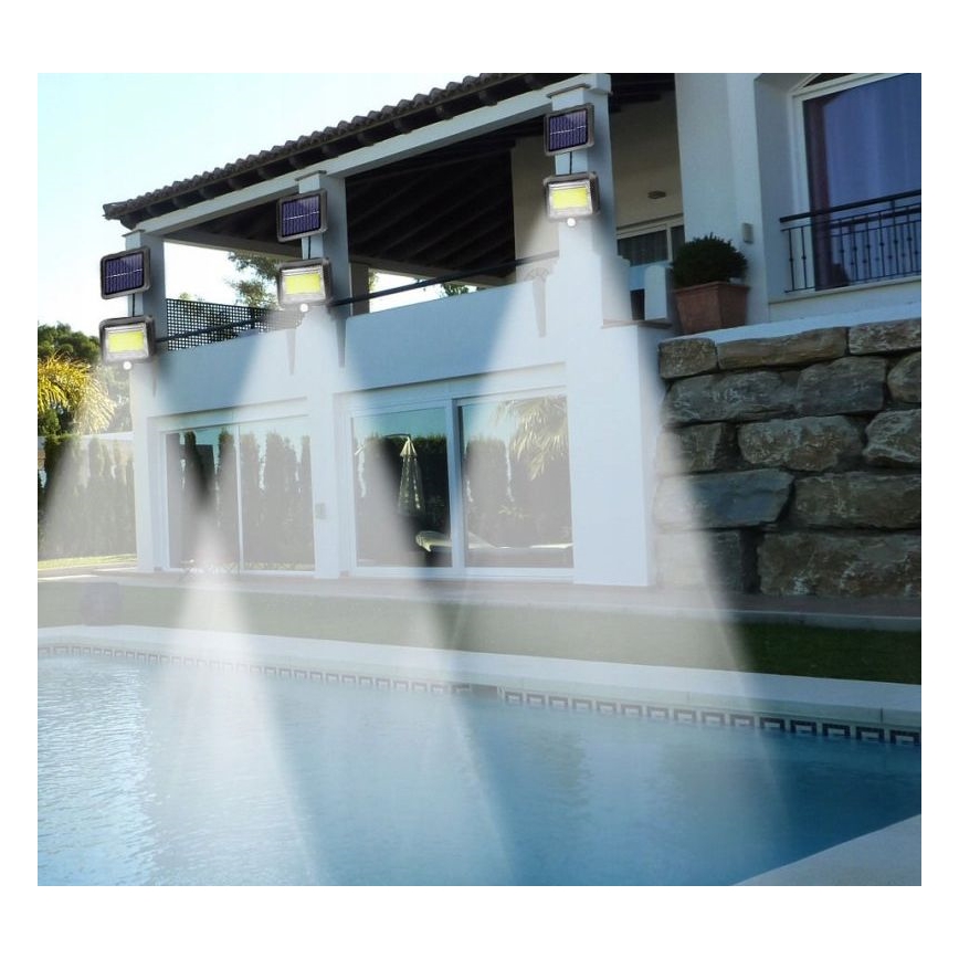 LED Solar schijnwerper met een sensor INTEGRA LED/3W/3.7V IP44 + afstandsbediening