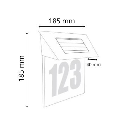 LED Solar verlicht huisnummer LED/1,2V 200 mAh IP44